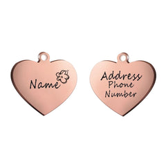 Personalized Heart Pet ID Tag — Engraved Stainless