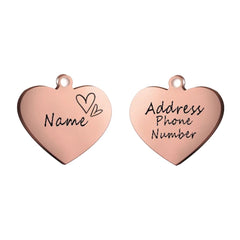 Personalized Heart Pet ID Tag — Engraved Stainless