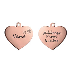 Personalized Heart Pet ID Tag — Engraved Stainless