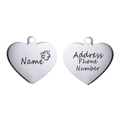 Personalized Heart Pet ID Tag — Engraved Stainless