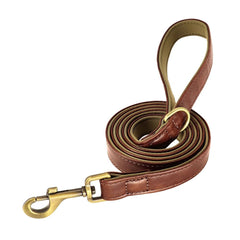 Personalized Leather Dog Collar with Brass Nameplate