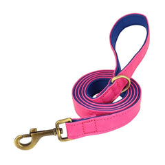 Personalized Leather Dog Collar with Brass Nameplate