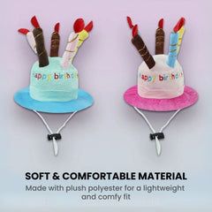 Pet Birthday Cake Hat — Adjustable Cat & Dog Party