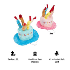 Pet Birthday Cake Hat — Adjustable Cat & Dog Party