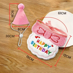 Pet Birthday Hat & Bandana Set — Small Dog & Cat Party