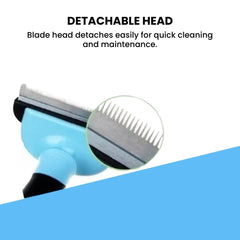 Pet De-Shedding Brush — Stainless Grooming Tool