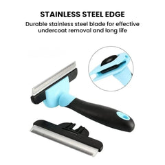 Pet De-Shedding Brush — Stainless Grooming Tool