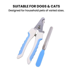 Pet Nail Clippers — Safety Lock & Nail File