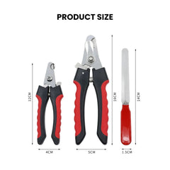 Pet Nail Clippers — Safety Lock & Nail File