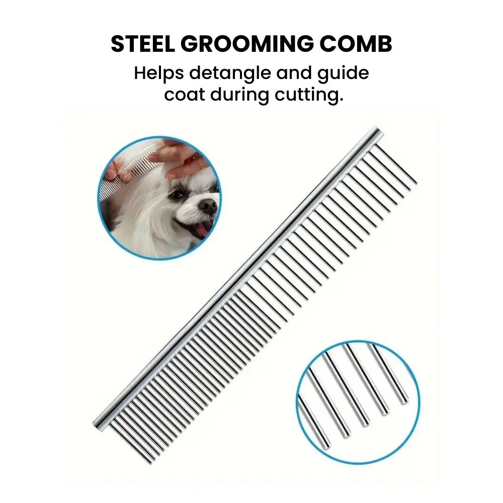 Pet Safe Grooming Scissors – Ambidextrous Round-Tip Stainless Steel Shears - steel grooming comb