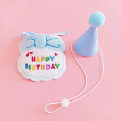 Pet Birthday Hat & Bandana Set — Small Dog & Cat Party