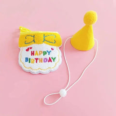 Pet Birthday Hat & Bandana Set — Small Dog & Cat Party