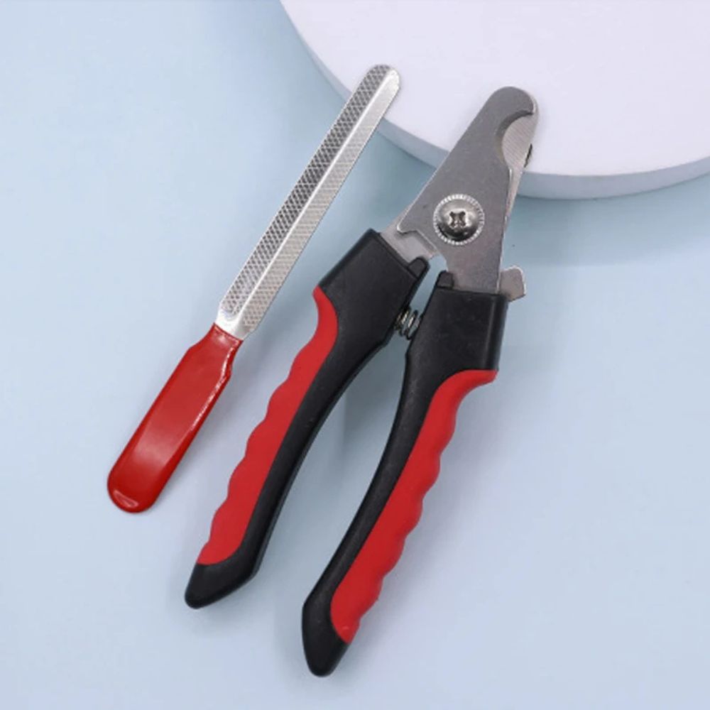 Pet Nail Clippers — Safety Lock & Nail File