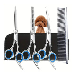 Pet Safe Grooming Scissors – Ambidextrous Round-Tip Stainless Steel Shears - 4 sets
