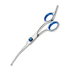 Pet Safe Grooming Scissors – Ambidextrous Round-Tip Stainless Steel Shears - down curved