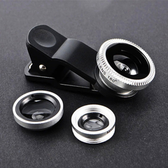 3-in-1 Clip-On Phone Lens Kit — Wide, Fisheye & Macro