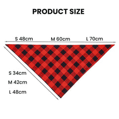 Plaid Dog Bandana — Adjustable Cotton Pet Scarf