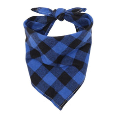 Plaid Dog Bandana — Adjustable Cotton Pet Scarf