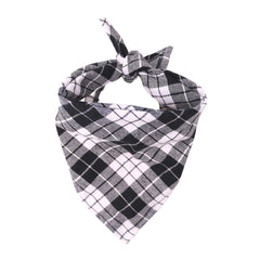 Plaid Dog Bandana — Adjustable Cotton Pet Scarf