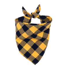 Plaid Dog Bandana — Adjustable Cotton Pet Scarf