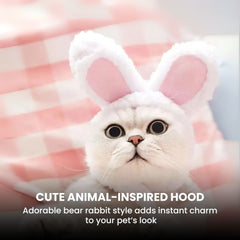 Plush Bear & Bunny Pet Hat — Cosplay Cat/Dog Hood