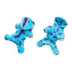 Plush Dinosaur Pet Onesie — Blue & Green Dog/Cat Costume