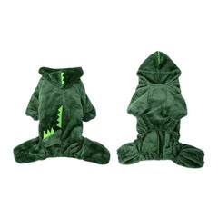 Plush Dinosaur Pet Onesie — Blue & Green Dog/Cat Costume