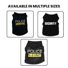 Police, FBI & Security Dog Vest – Pet Costume Shirt