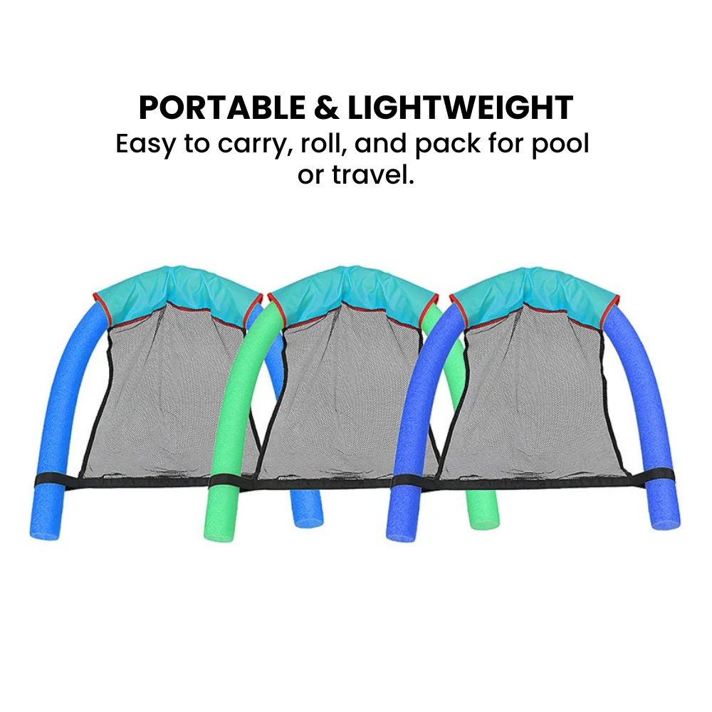 Pool Noodle Mesh Backrest Float — Swim Seat Support portable