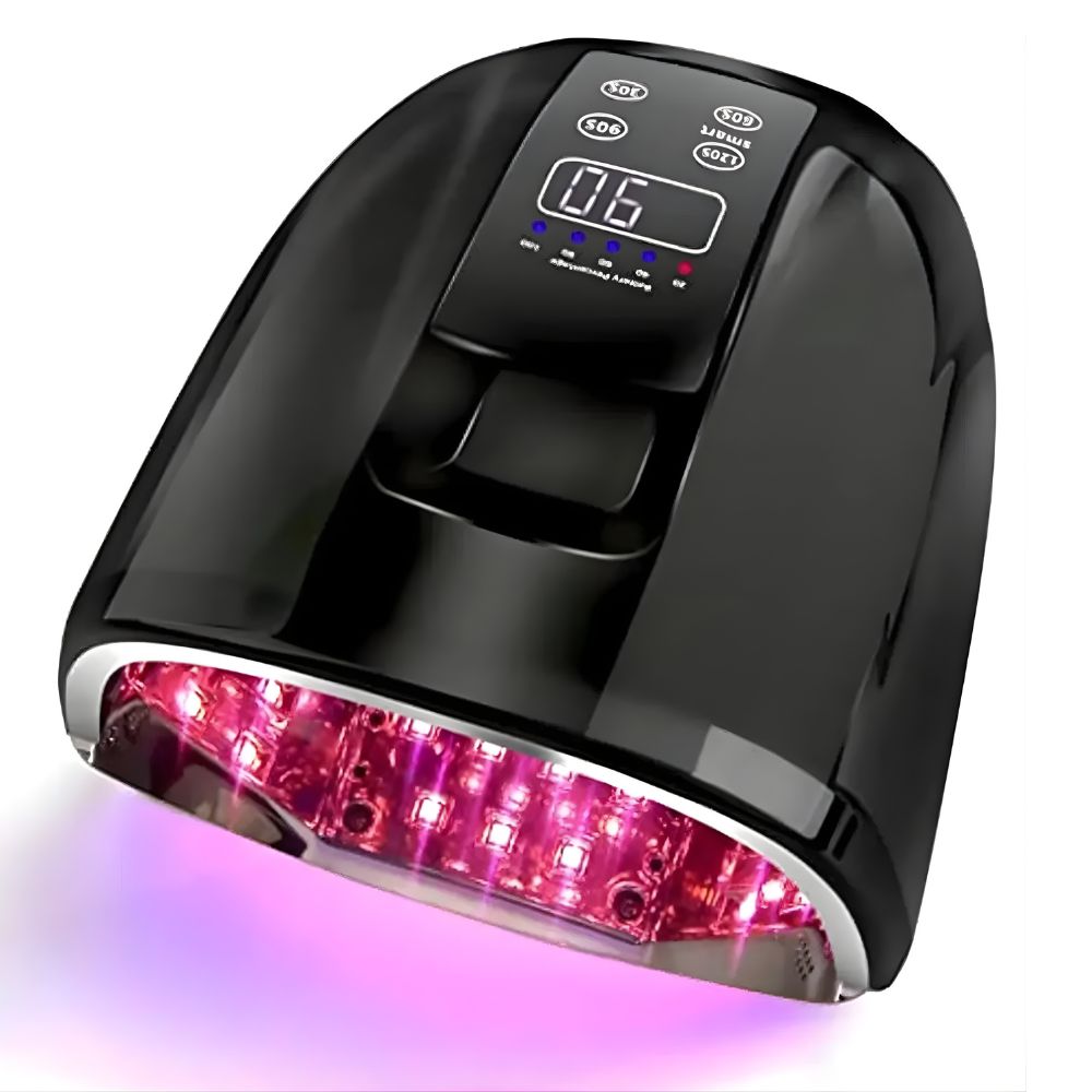 Portable Cordless UV LED Nail Lamp – 15600mAh - black