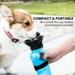 Portable Dog Water Bottle — 500ml Leakproof Travel Bowl