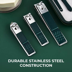 Portable Green Nail Clippers Set 18-in-1 Grooming Kit