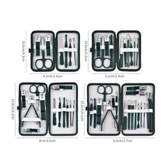 Portable Green Nail Clippers Set 18-in-1 Grooming Kit