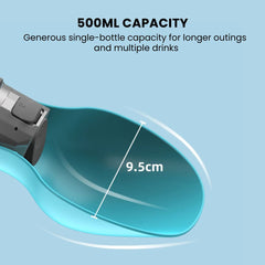 Portable Pet Water Bottle — 800ml One-Hand Drink Bowl