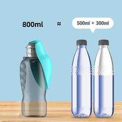 Portable Pet Water Bottle — 800ml One-Hand Drink Bowl