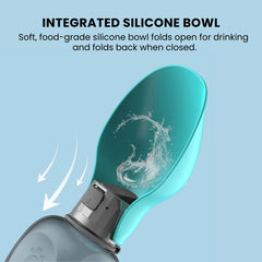 Portable Pet Water Bottle — 800ml One-Hand Drink Bowl