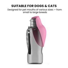 Portable Pet Water Bottle — 800ml One-Hand Drink Bowl