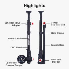 Portable 300PSI High-Pressure Bike Shock Pump