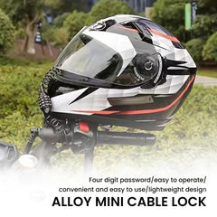 Portable Bike Cable Lock | 4-Digit Helmet