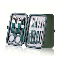Portable Green Nail Clippers Set 18-in-1 Grooming Kit