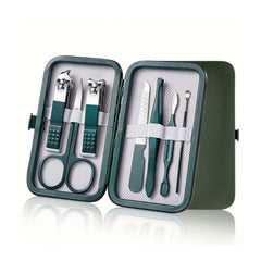 Portable Green Nail Clippers Set 18-in-1 Grooming Kit