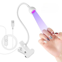 Portable UV Nail Dryer – USB LED Clip Lamp for Gel Curing