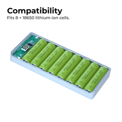 DIY 8×18650 Power Bank Case with LCD Display