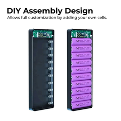 DIY 10×18650 Power Bank Case with LED Display & Flashlight