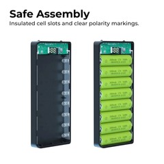 DIY 8×18650 Power Bank Case with LCD Display