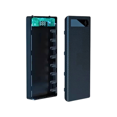 DIY 10×18650 Power Bank Case with LED Display & Flashlight