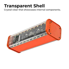 Transparent Shell 8×18650 Power Bank Case — Clear Housing