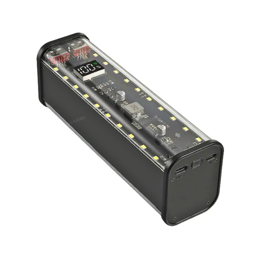 Transparent Shell 8×18650 Power Bank Case — Clear Housing