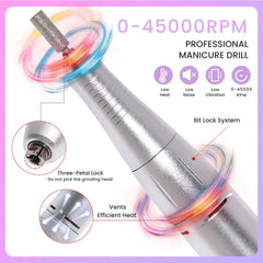 Powerful 45000RPM Rechargeable Nail Drill for Gel Nails
