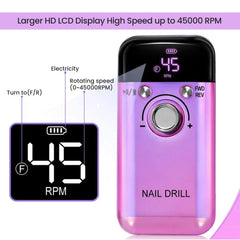 Powerful 45000RPM Rechargeable Nail Drill for Gel Nails